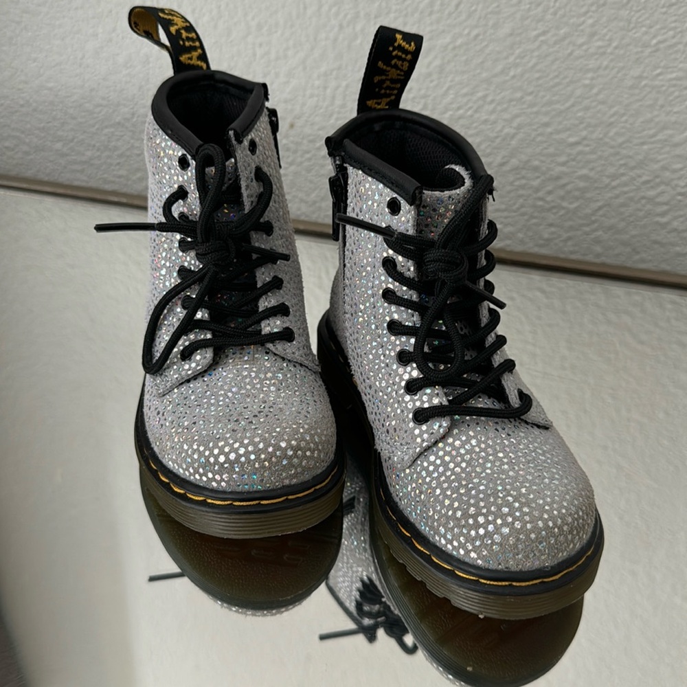 Dr. Martin Silver Glitter Boots Never Worn Toddler Size 8